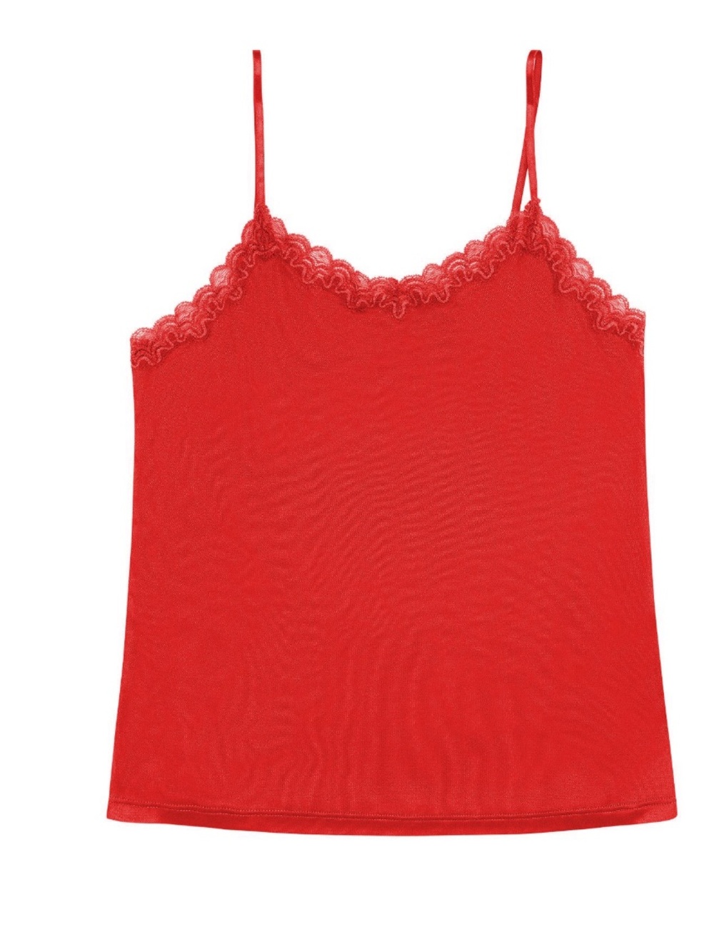 Uwila Warrior Soft Silk Lace Trim Camisole Fiery Red NWT